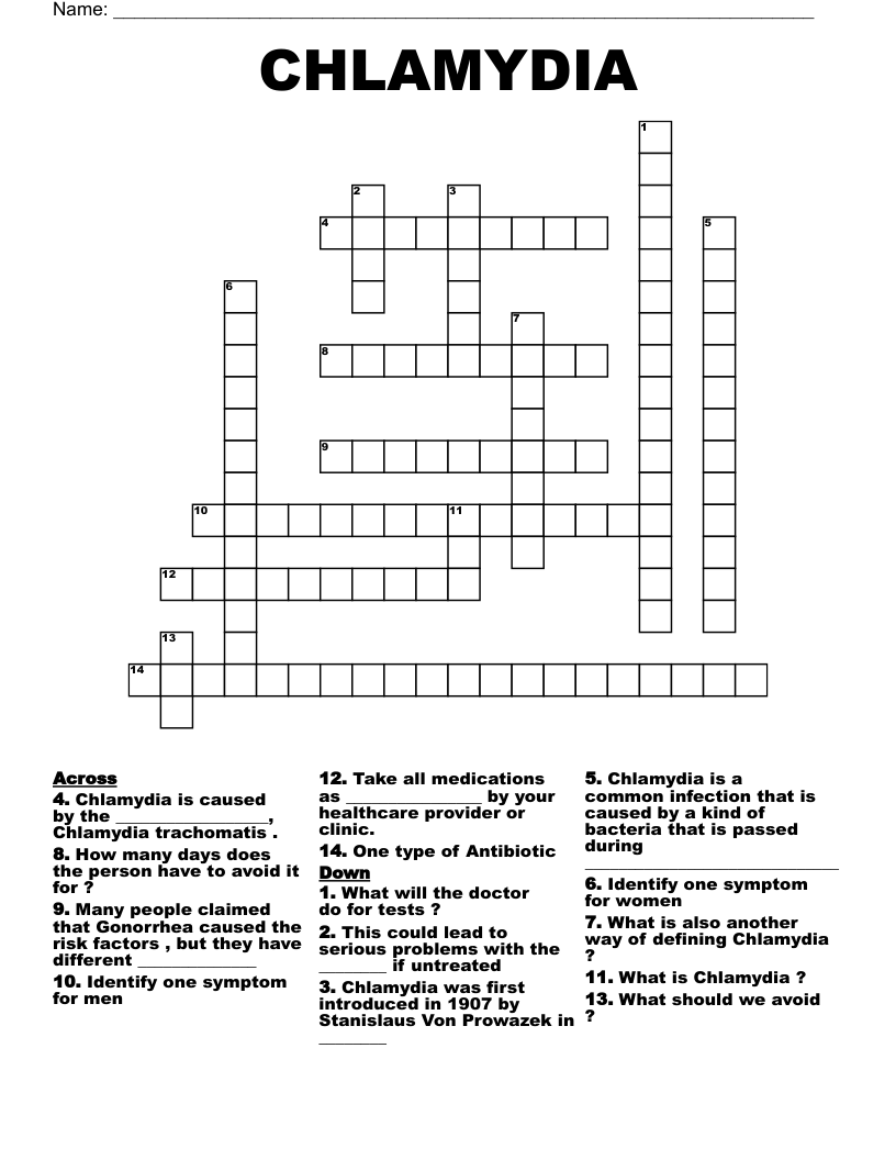 CHLAMYDIA  Crossword