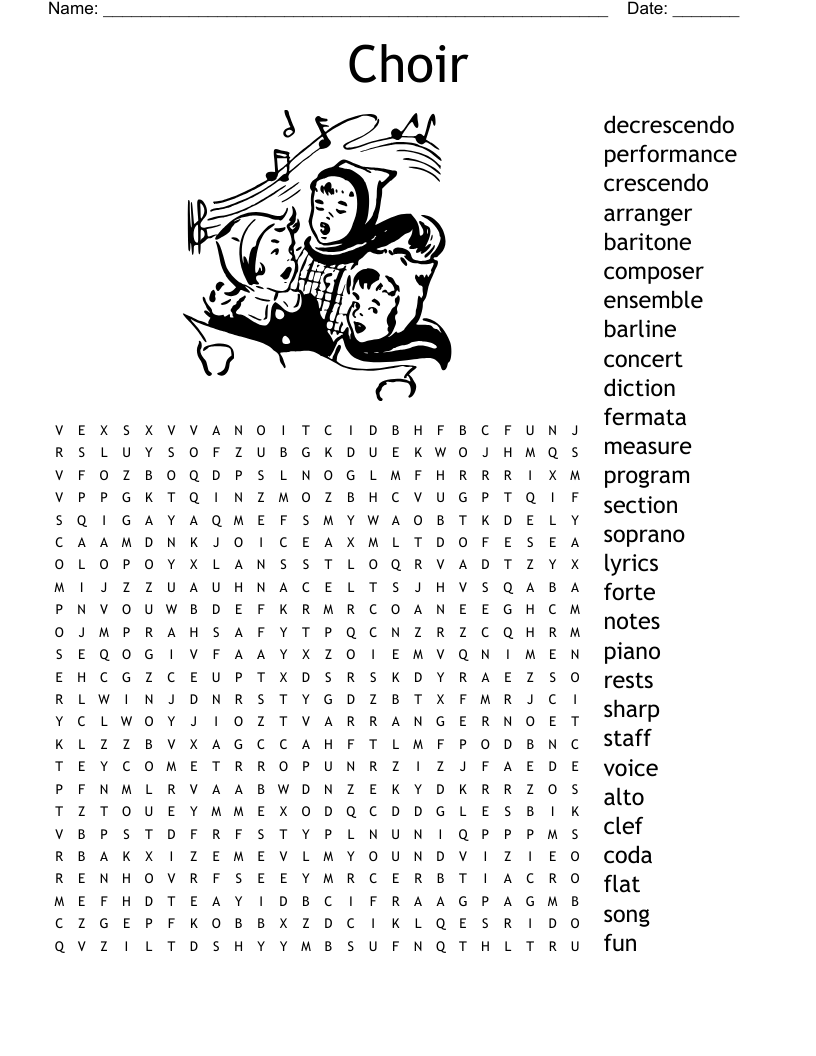 Choir Word Search