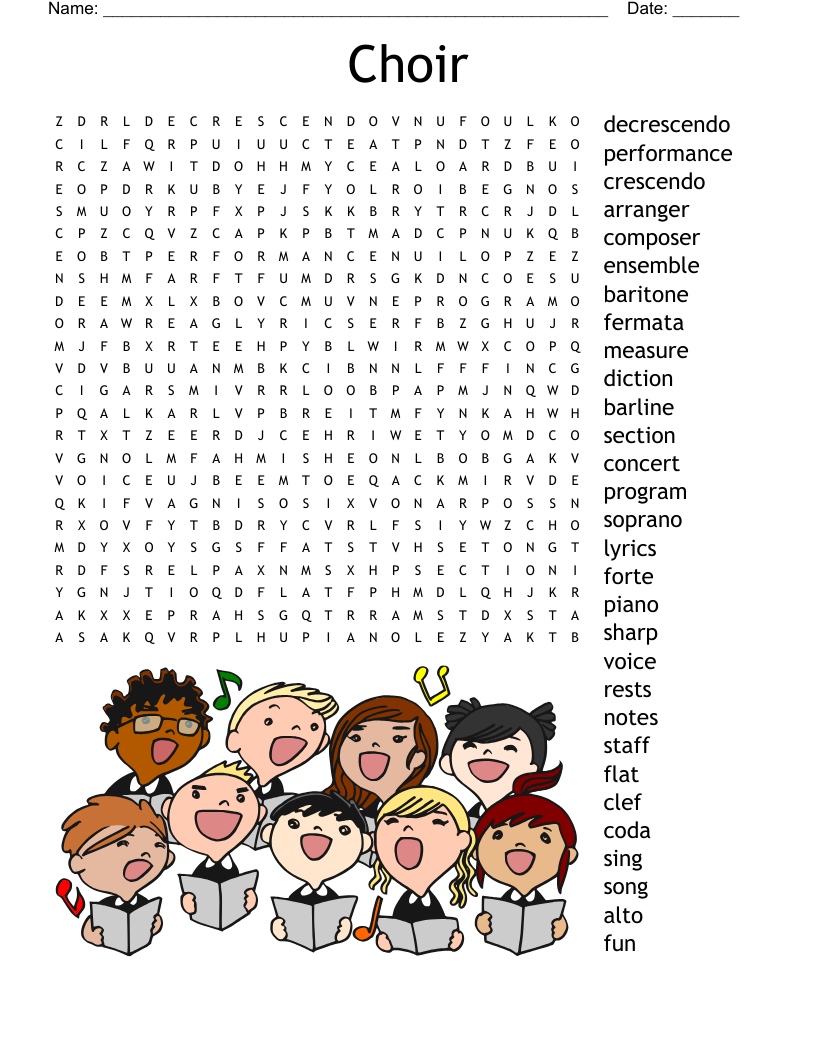 Choir Word Search