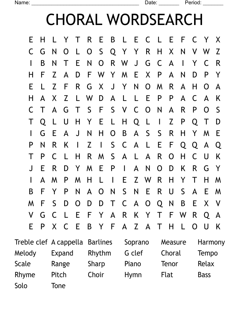 CHORAL WORDSEARCH
