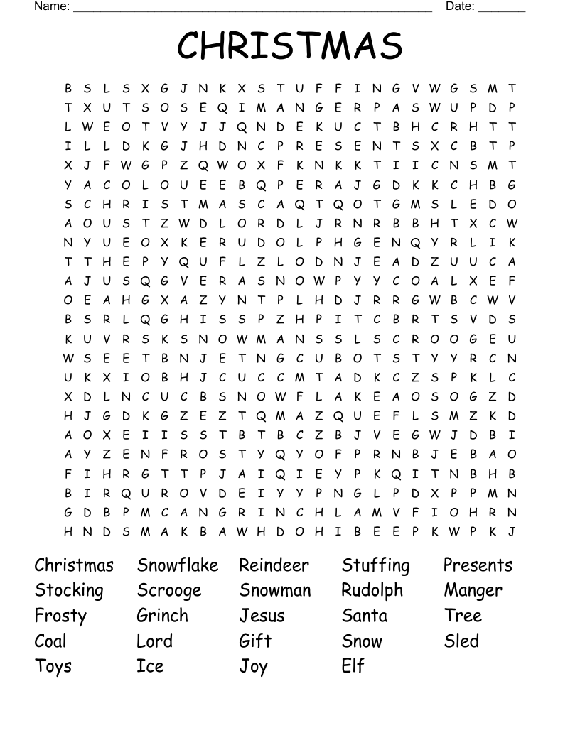 CHRISTMAS Word Search
