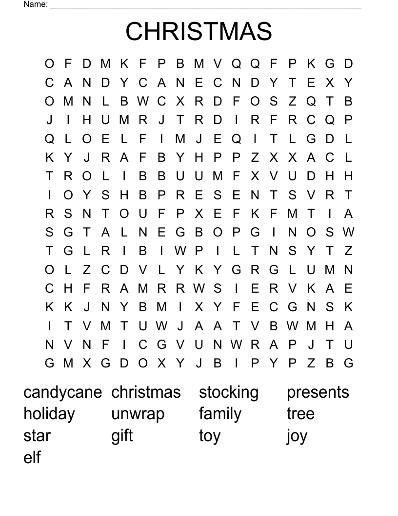 CHRISTMAS Word Search