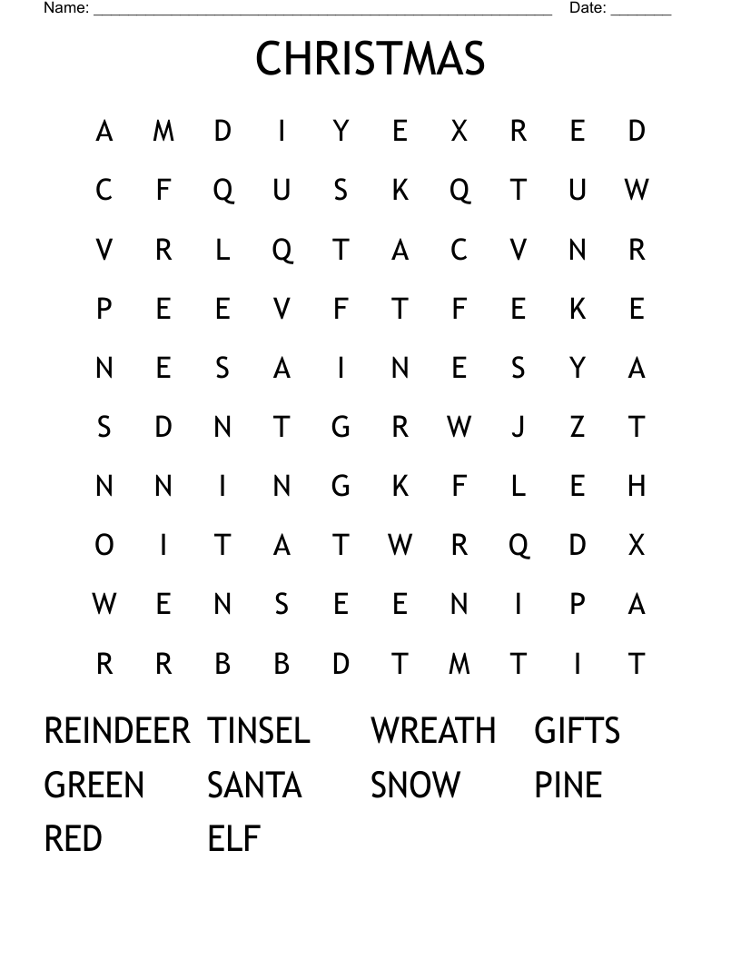 CHRISTMAS Word Search