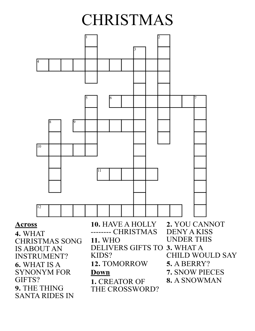 CHRISTMAS Crossword