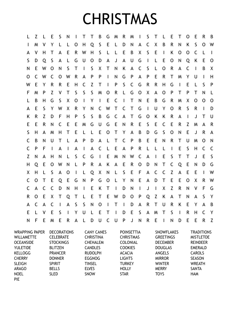 CHRISTMAS Word Search