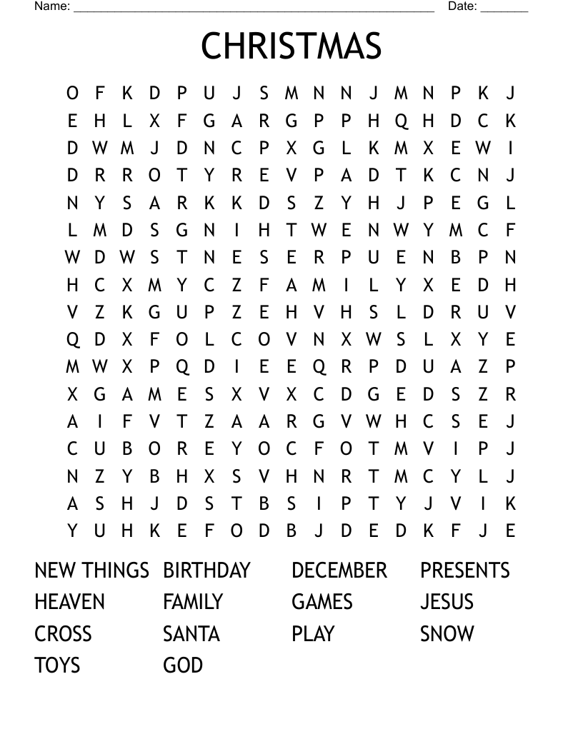 CHRISTMAS Word Search