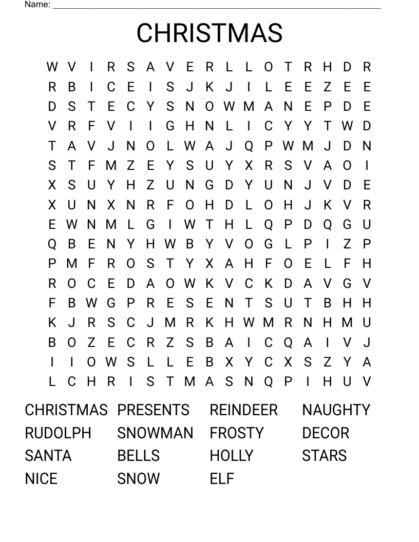 CHRISTMAS Word Search