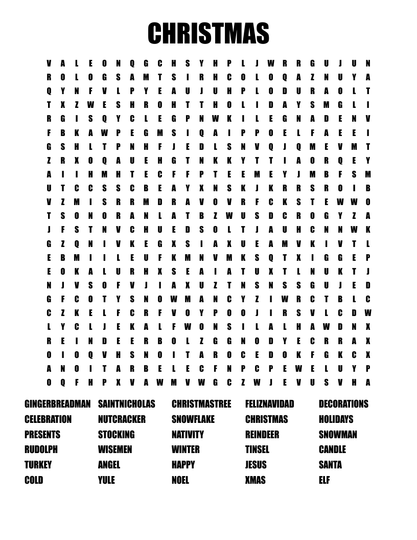 CHRISTMAS Word Search