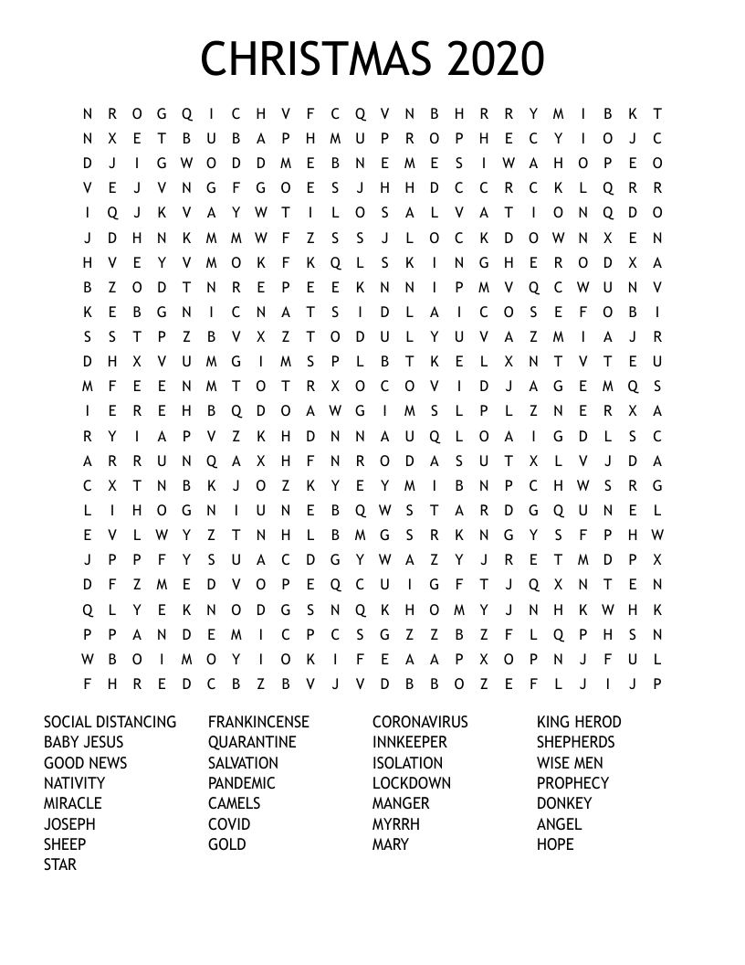 CHRISTMAS 2020 Word Search