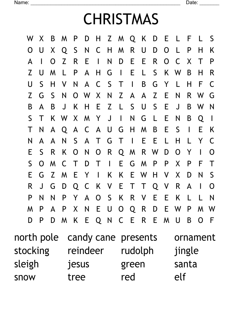 CHRISTMAS Word Search