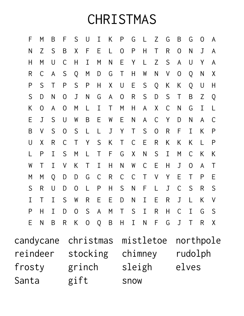 CHRISTMAS Word Search