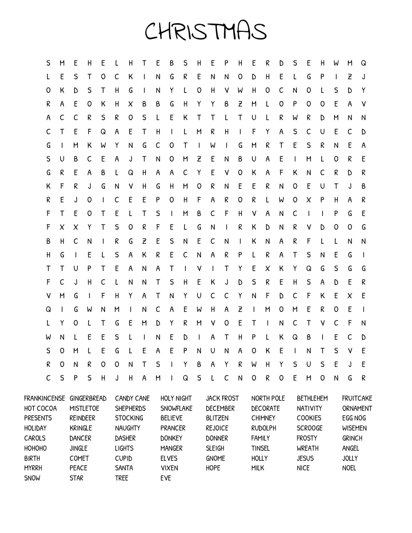 CHRISTMAS Word Search