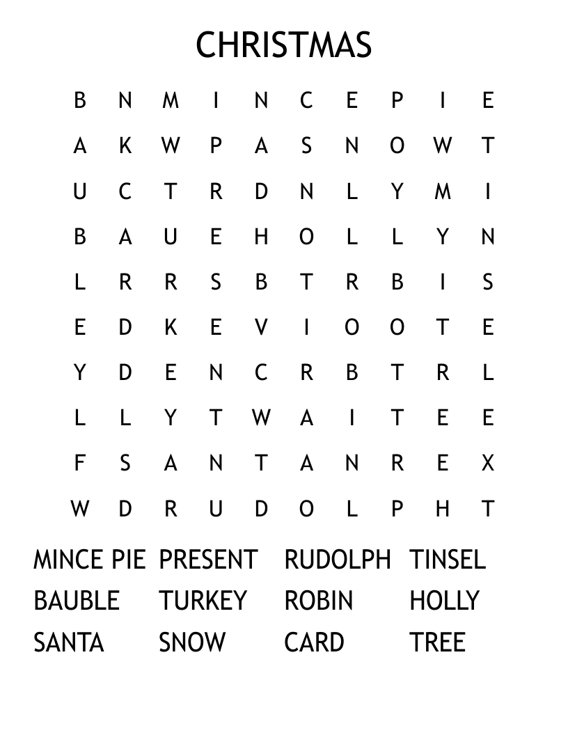 CHRISTMAS Word Search
