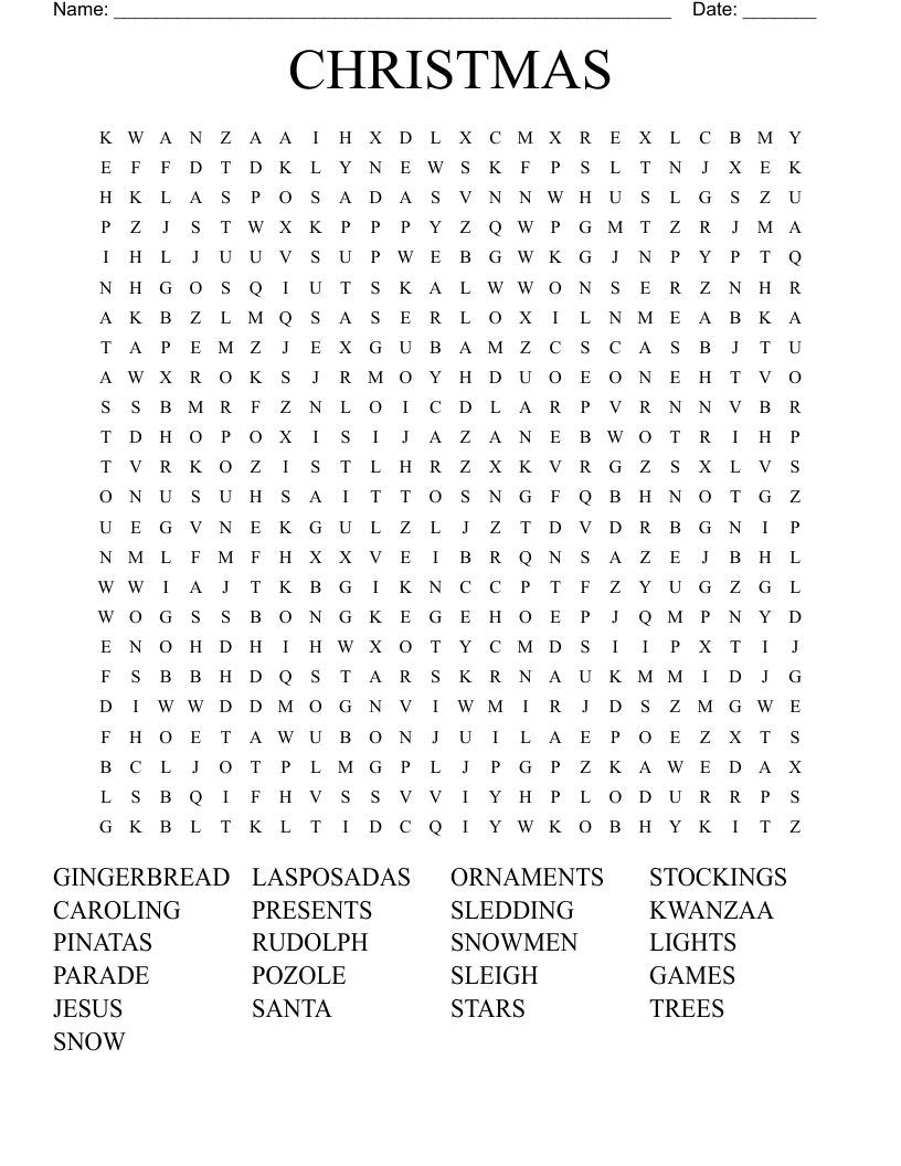 CHRISTMAS Word Search