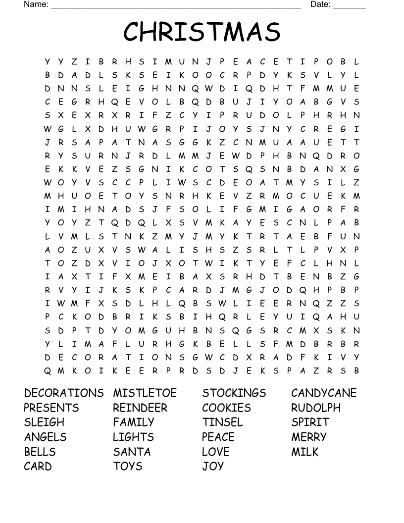 CHRISTMAS Word Search