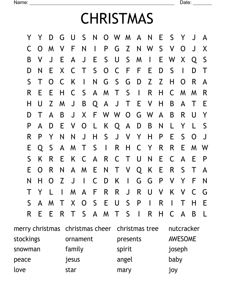 CHRISTMAS Word Search