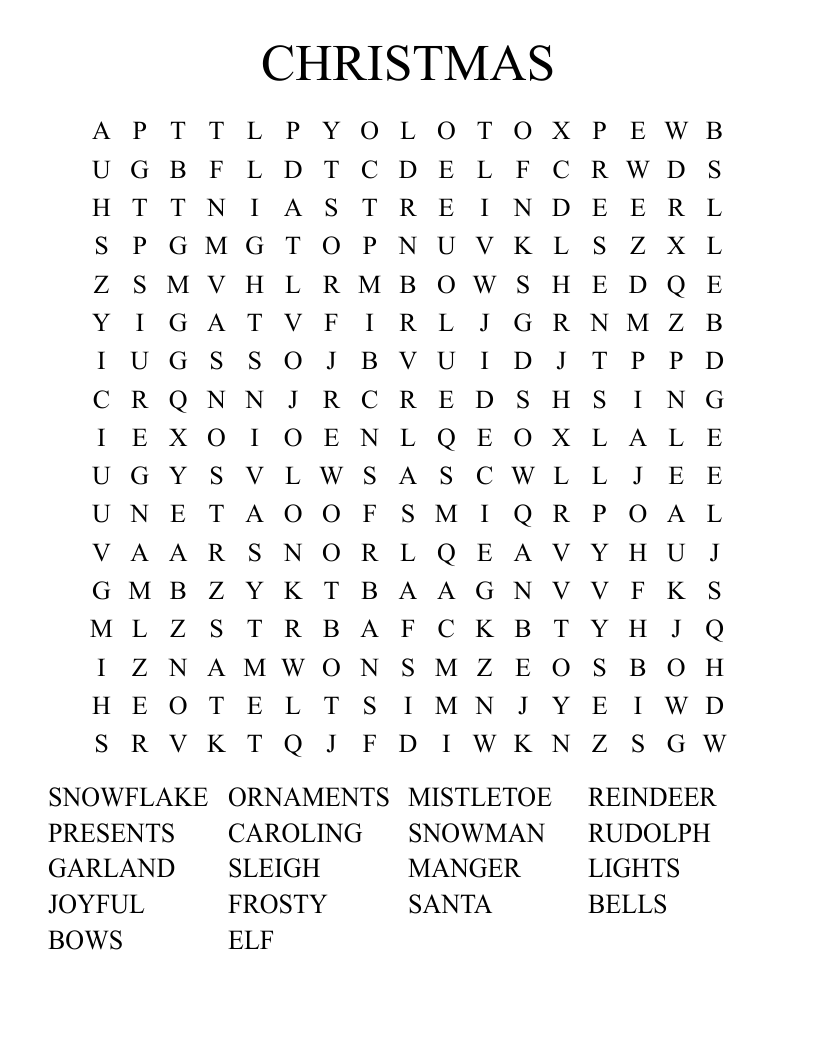 CHRISTMAS Word Search