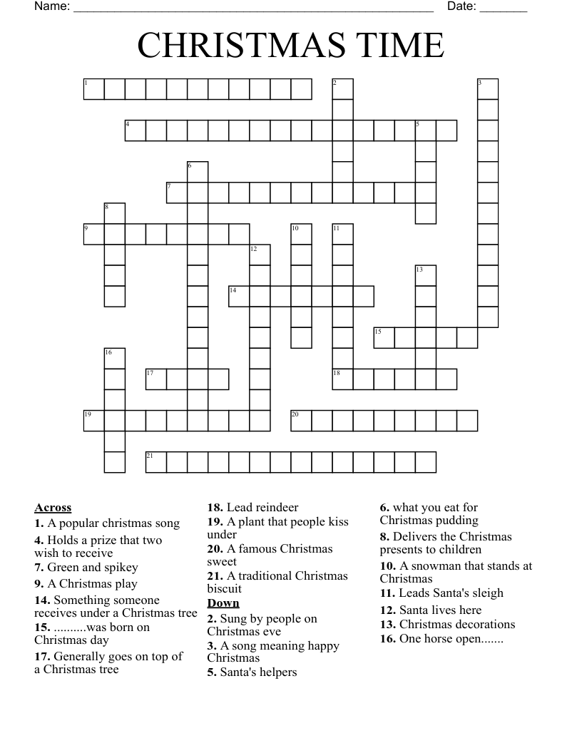 CHRISTMAS TIME Crossword