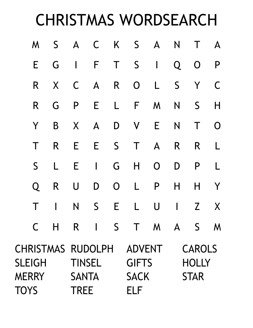 CHRISTMAS WORDSEARCH