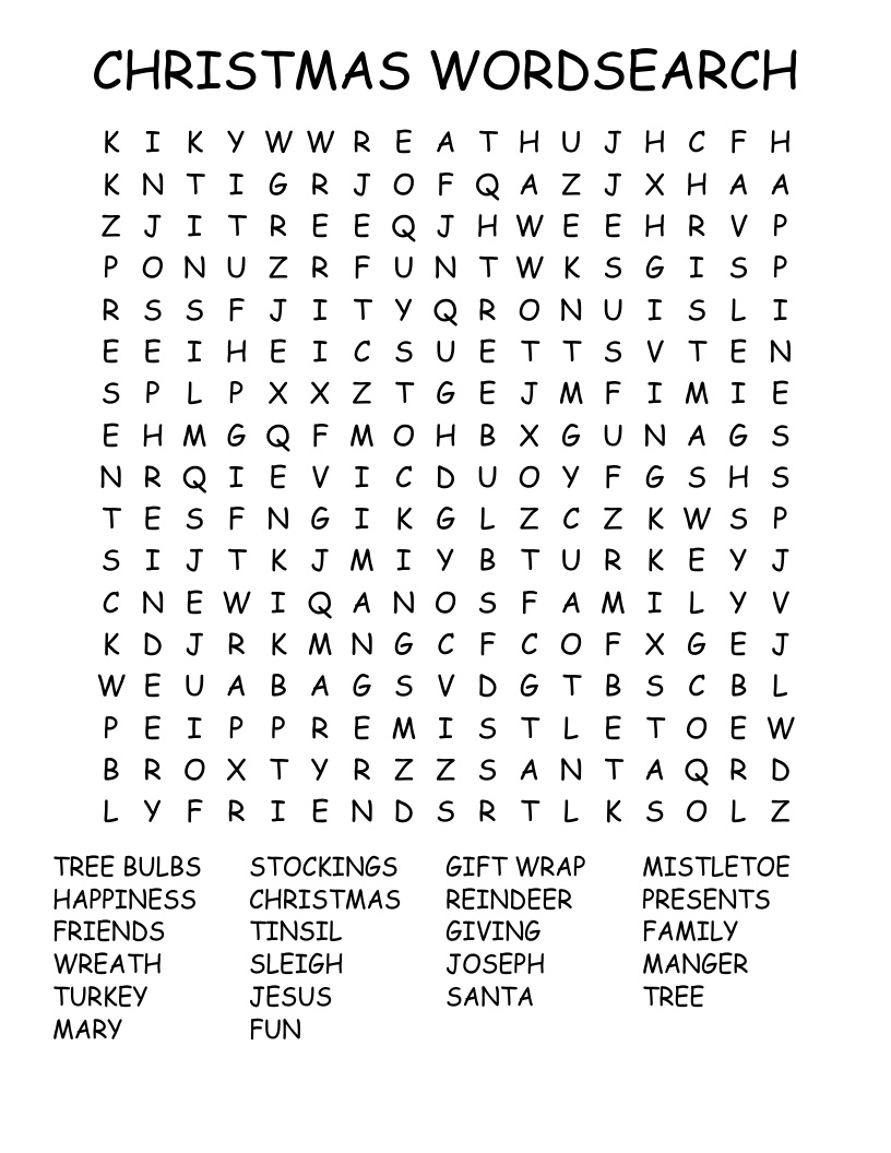 CHRISTMAS WORDSEARCH