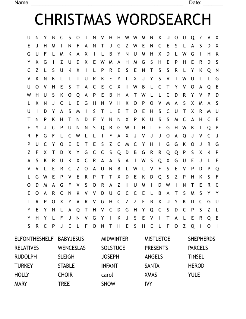 CHRISTMAS WORDSEARCH