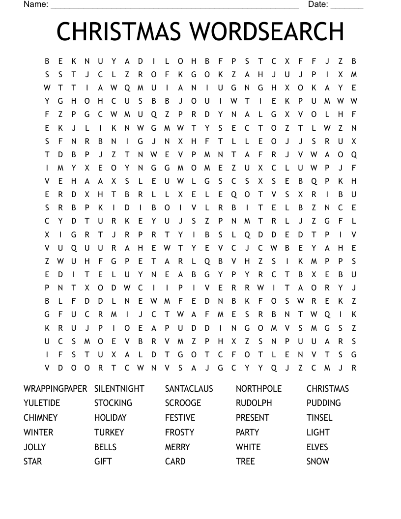 CHRISTMAS WORDSEARCH
