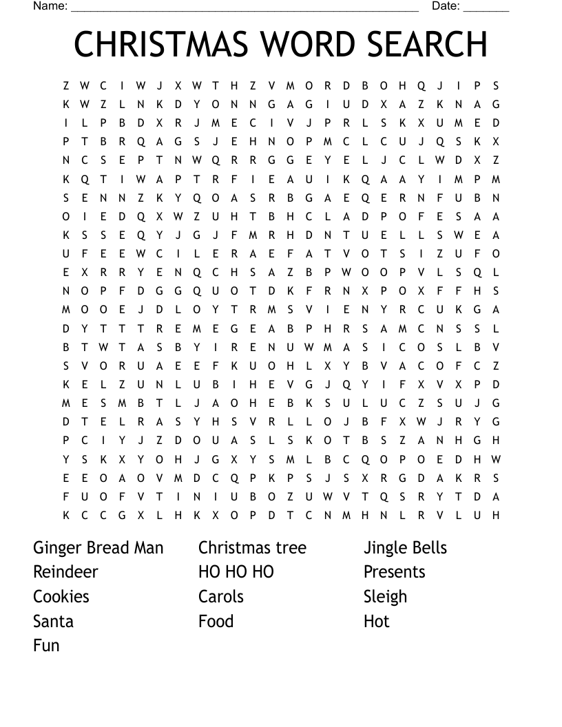 CHRISTMAS WORD SEARCH