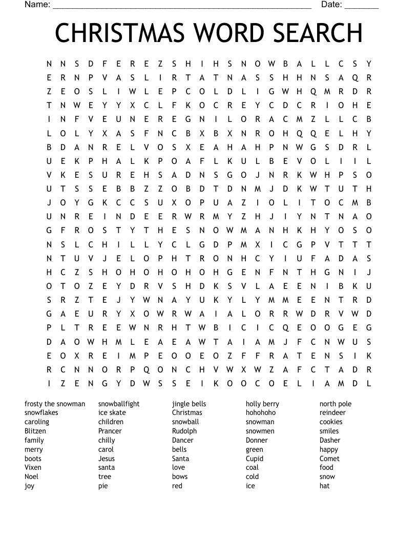 CHRISTMAS WORD SEARCH