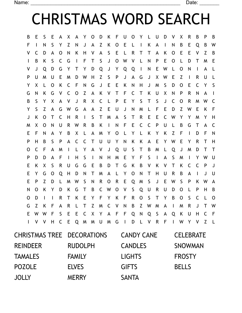 CHRISTMAS WORD SEARCH