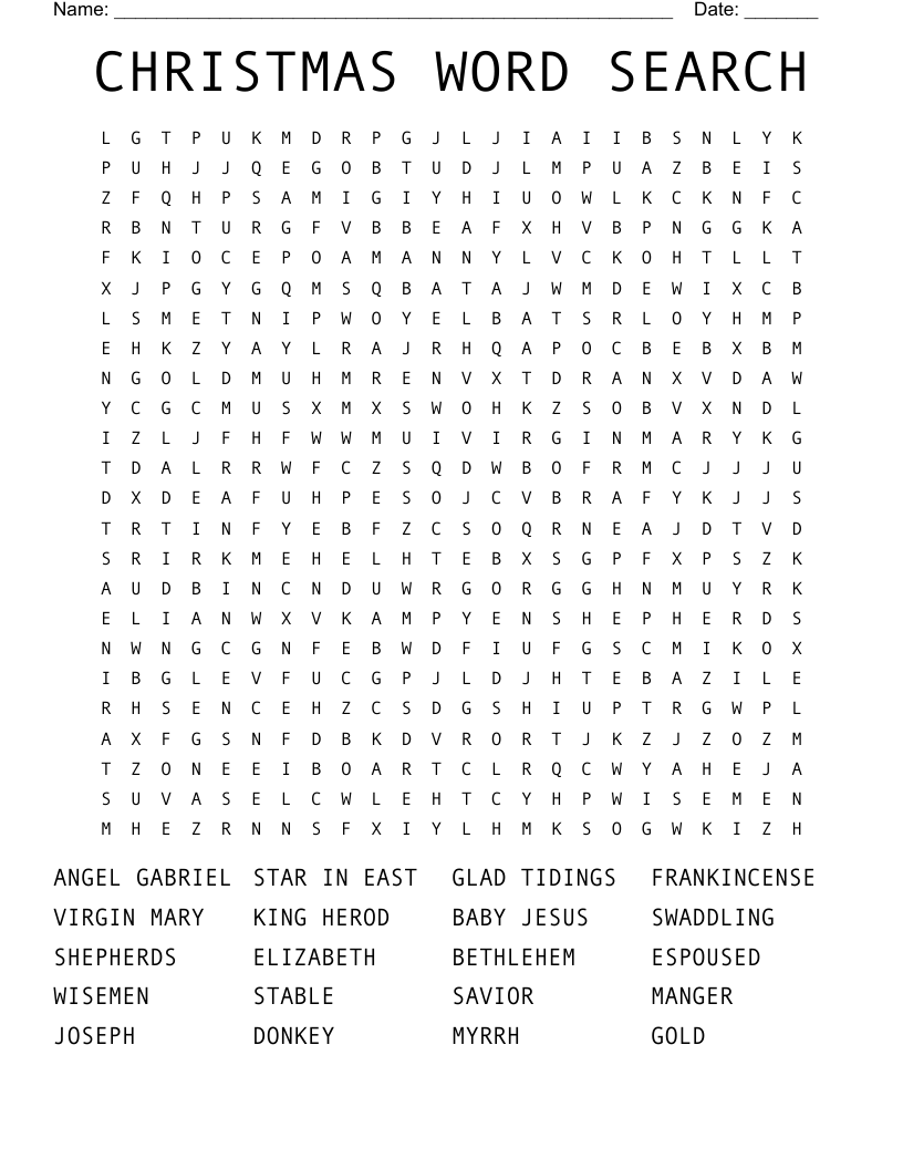 CHRISTMAS WORD SEARCH