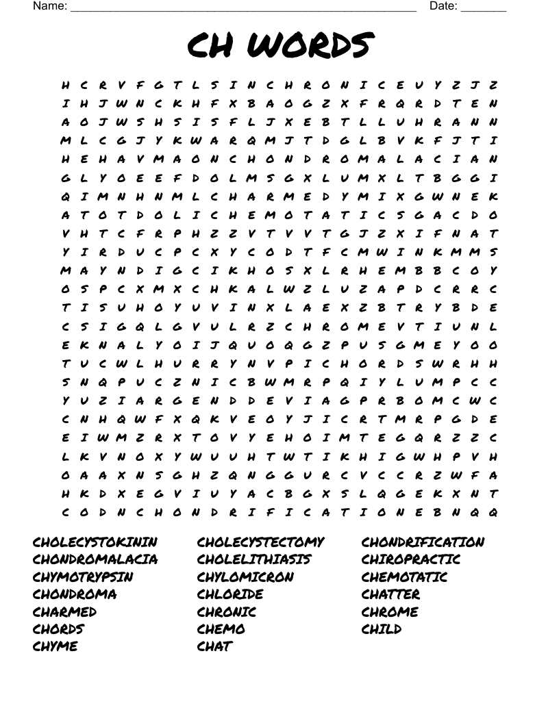 CH  WORDS Word Search