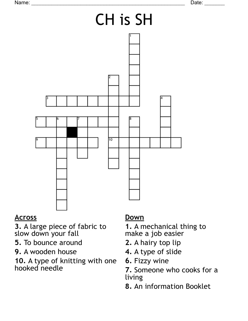 CH is SH Crossword