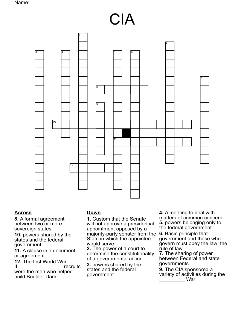 CIA Crossword