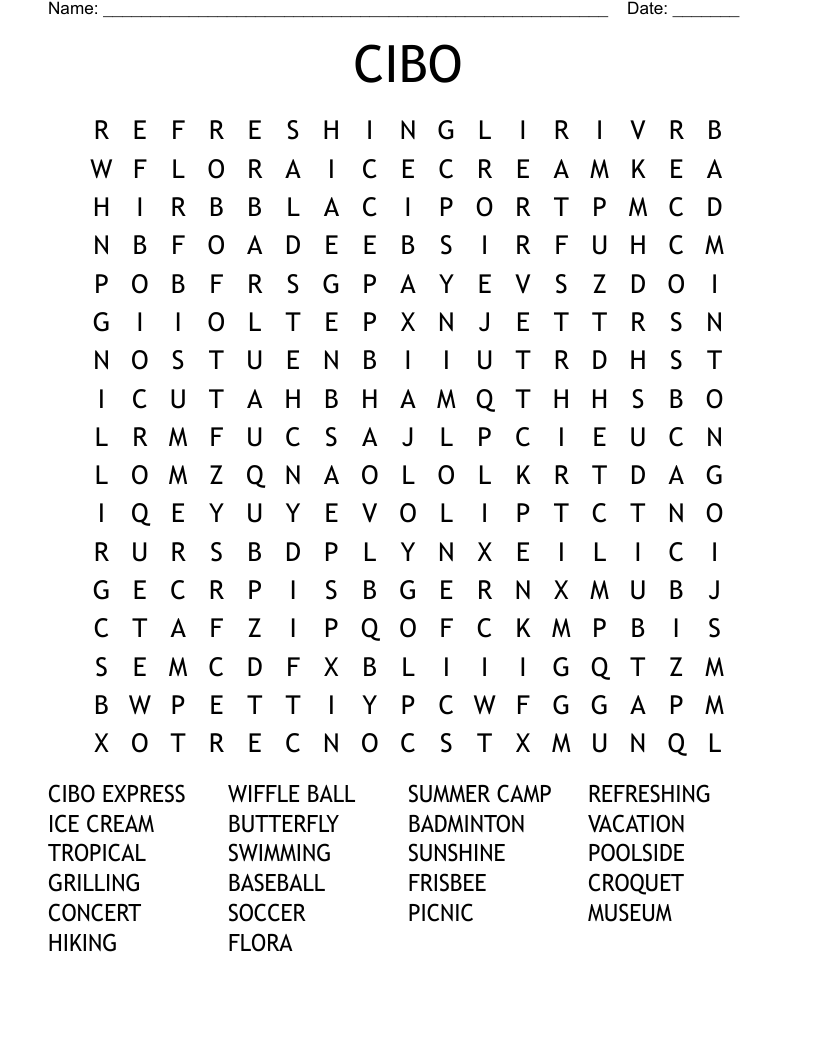 CIBO Word Search