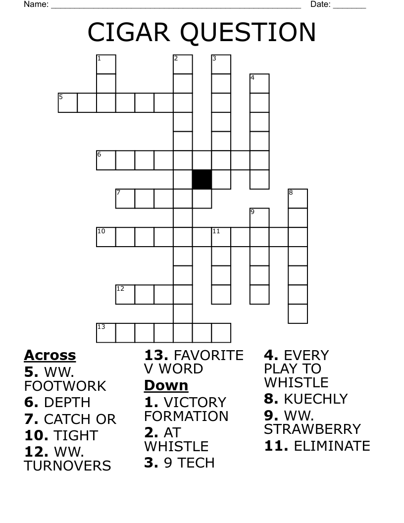 CIGAR QUESTION Crossword