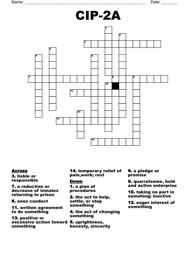 CIP-2A Crossword