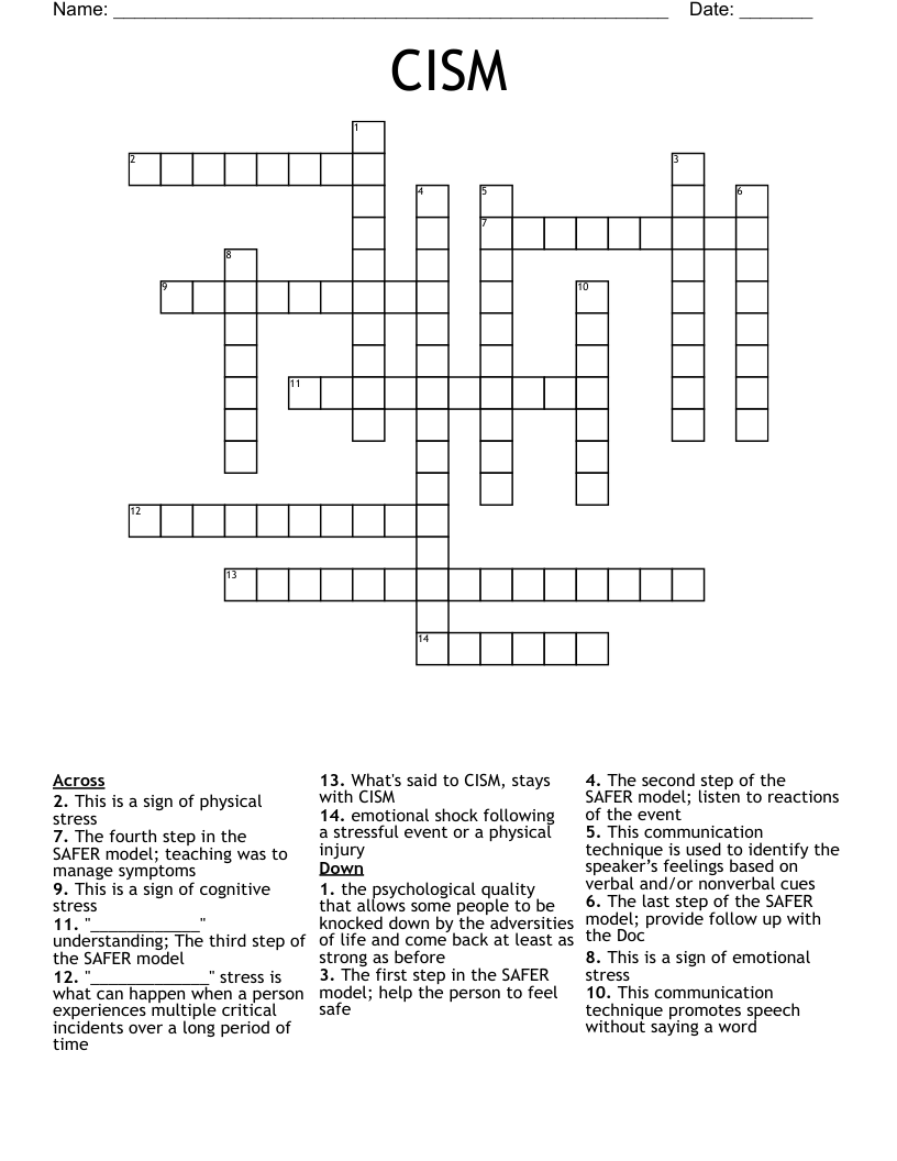 CISM Crossword