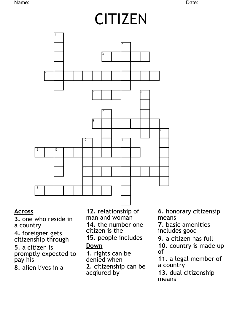 CITIZEN Crossword