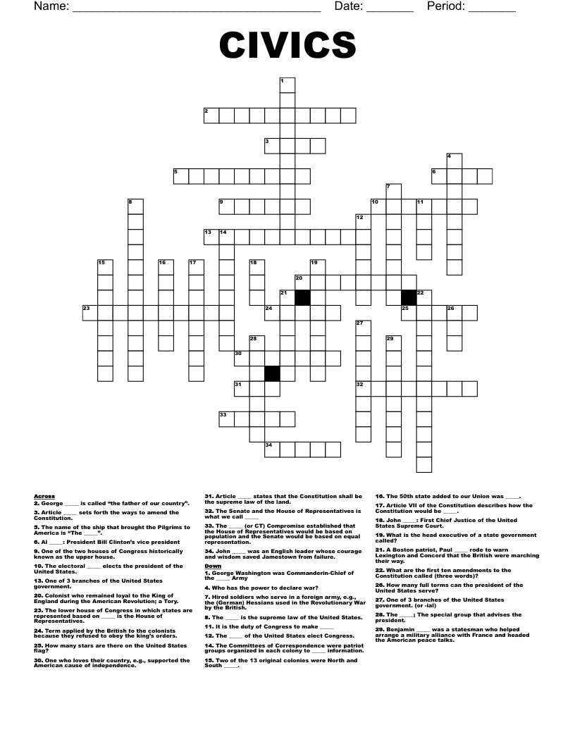 CIVICS Crossword