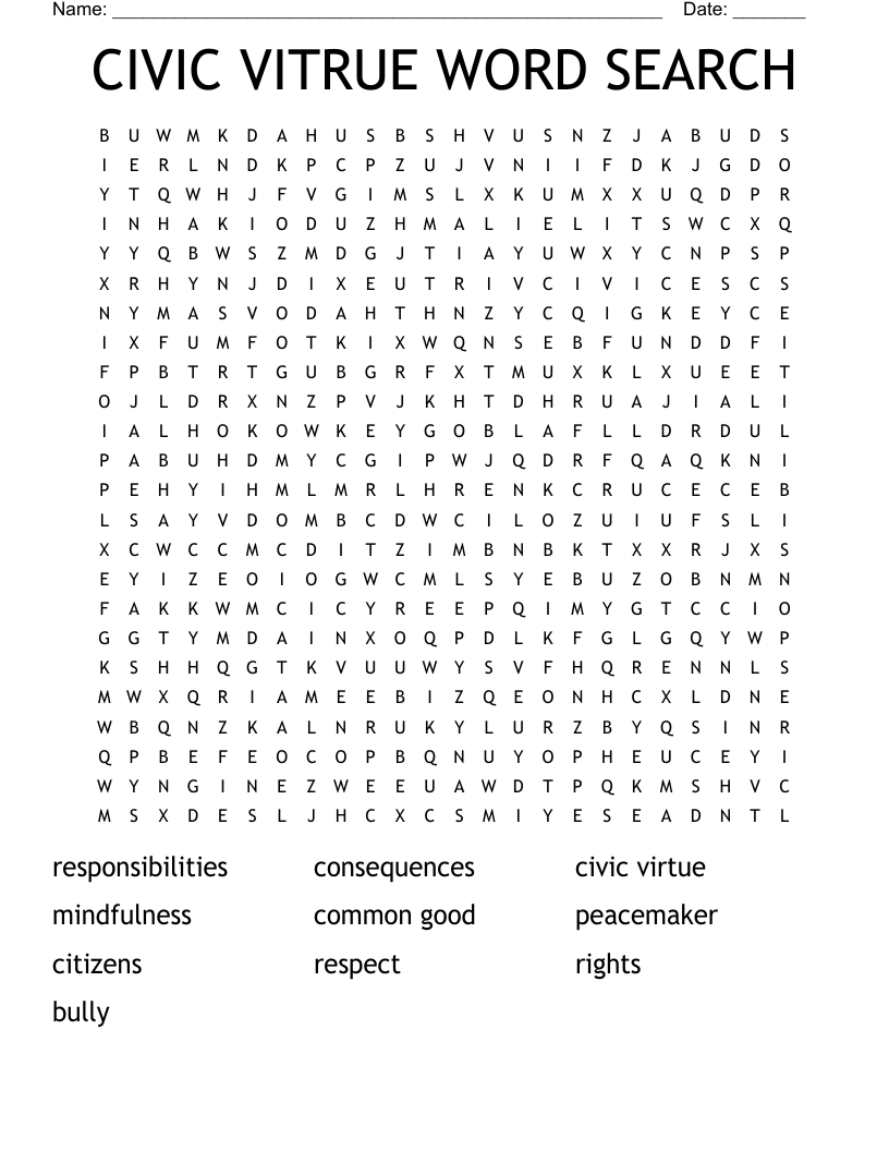 CIVIC VITRUE WORD SEARCH