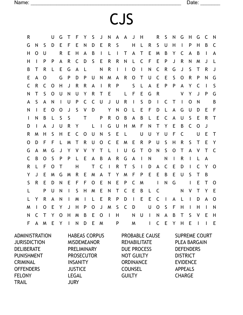 CJS Word Search