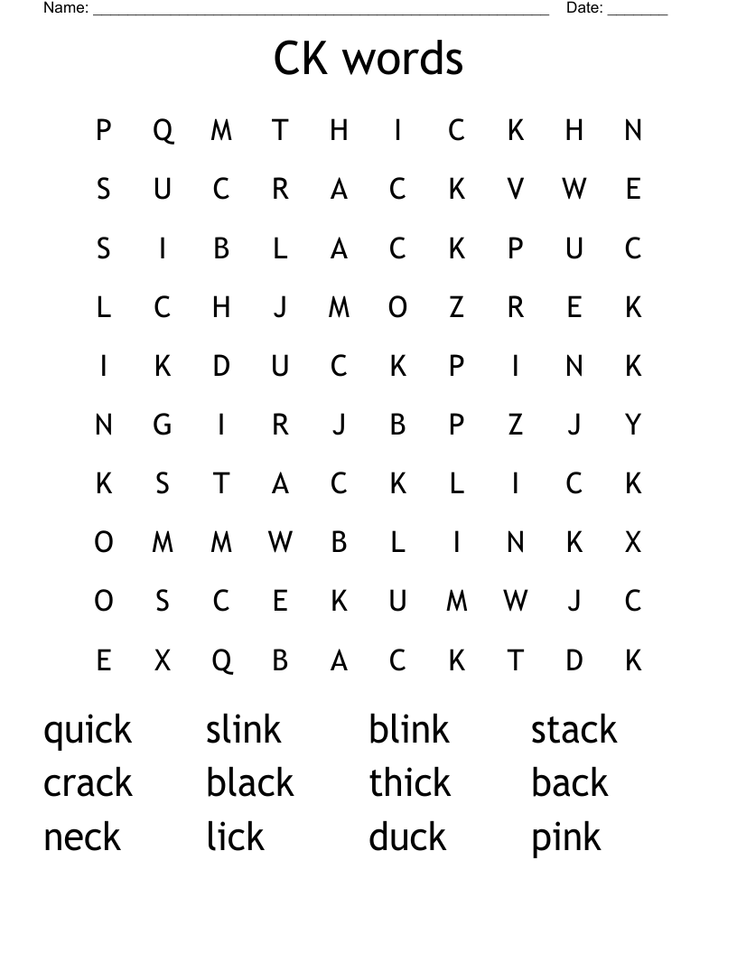 CK words Word Search