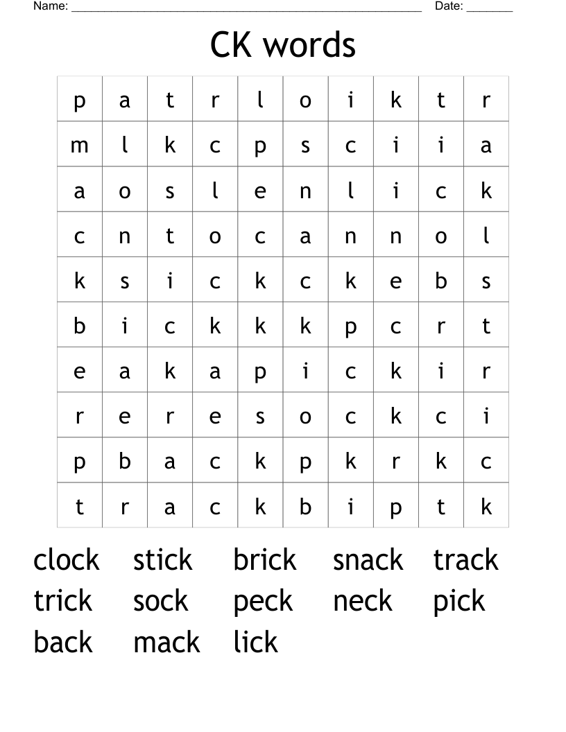 CK words Word Search