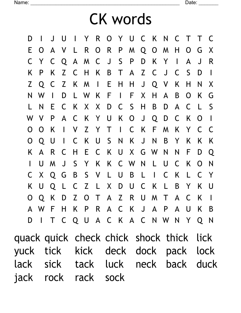 CK words  Word Search