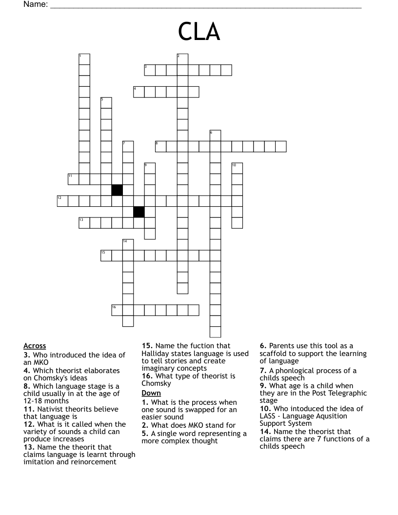 CLA Crossword