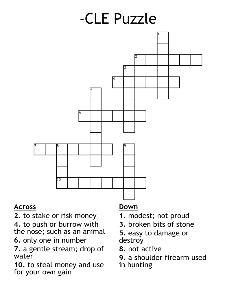 -CLE Puzzle Crossword