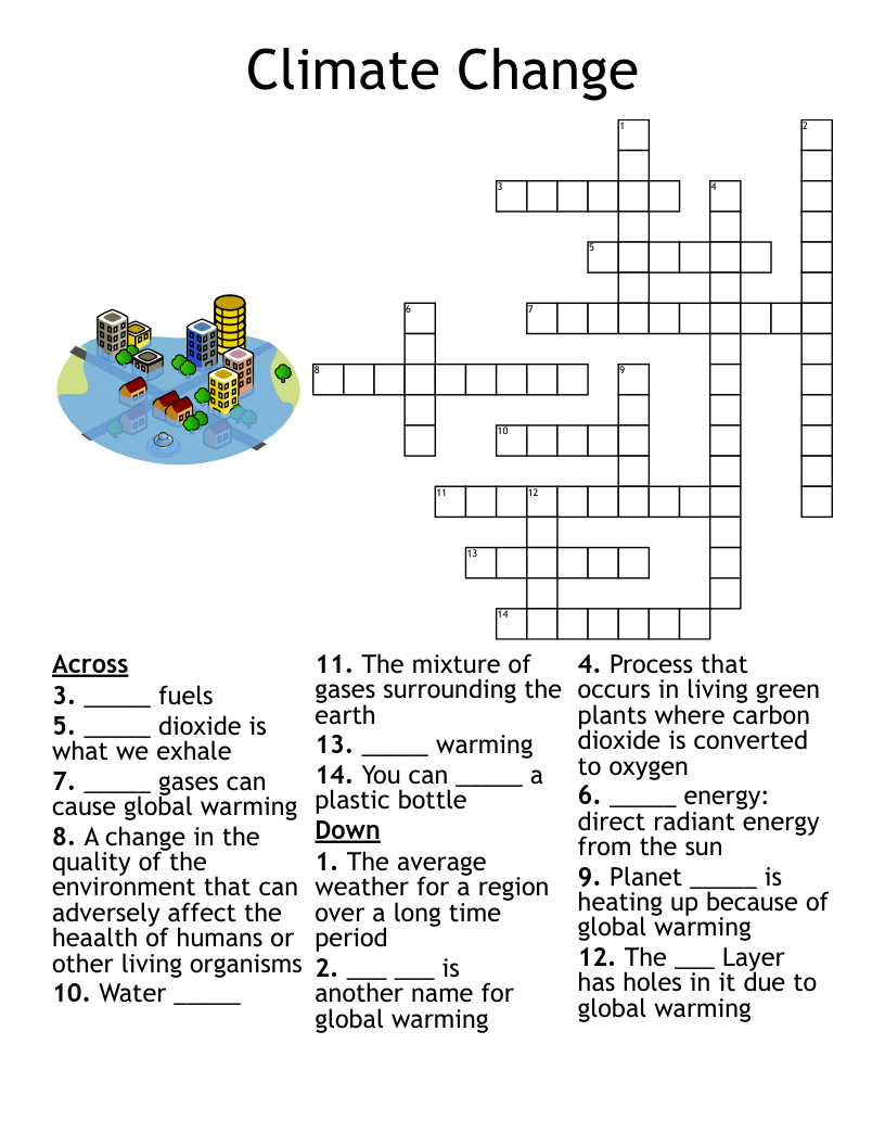 Climate Change Crossword