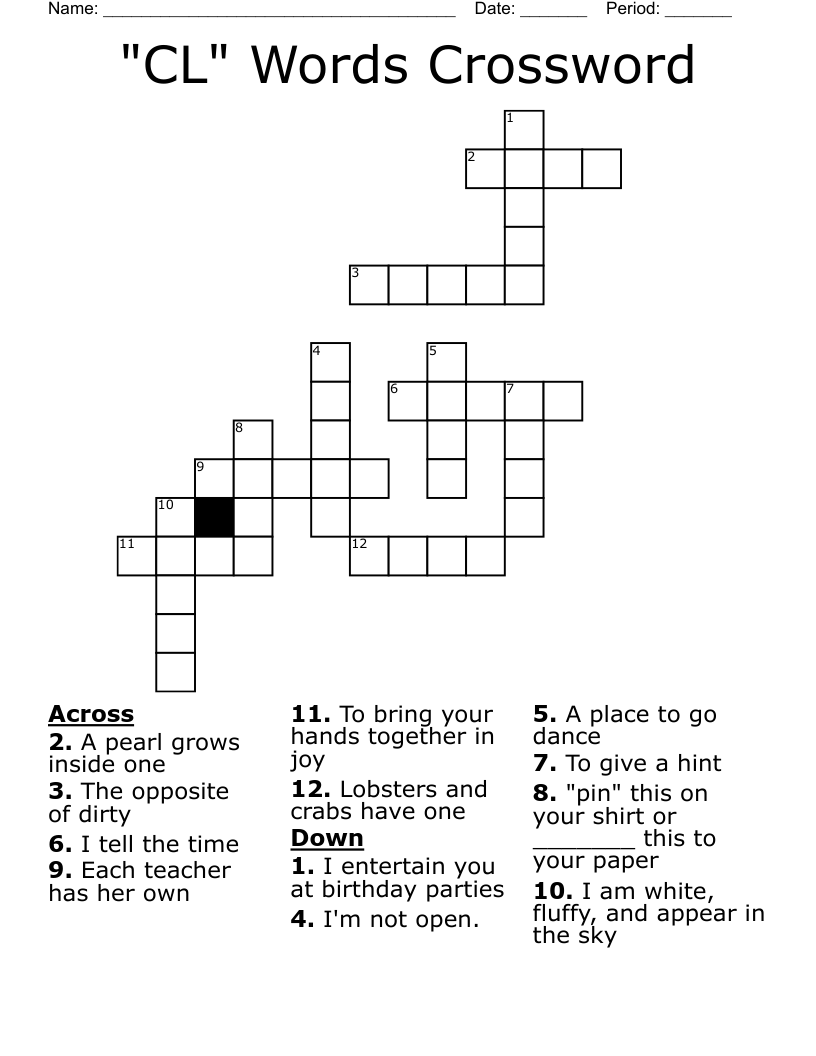 "CL" Words Crossword