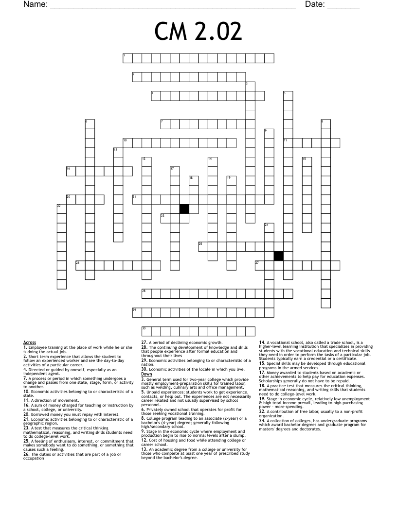 CM 2.02 Crossword