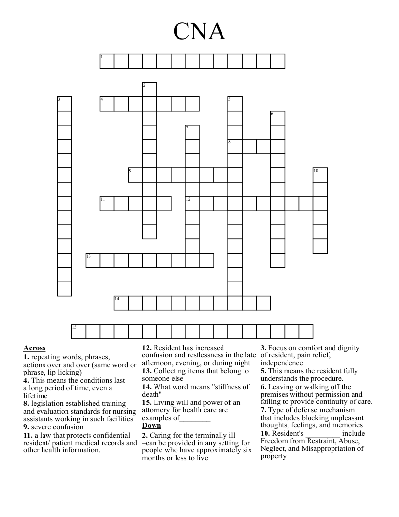 CNA Crossword